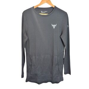 Under Armour Project Rock Long Sleeve Thermal Shirt Mens Oversized Small Waffle